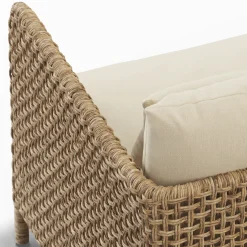Robbi 67.25" Outdoor Loveseat and Ottoman Set - Dravite Ivory