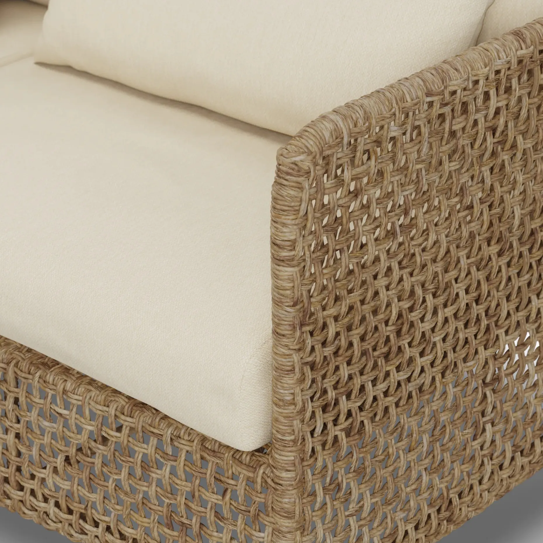 Robbi 67.25" Outdoor Loveseat Set - Dravite Ivory
