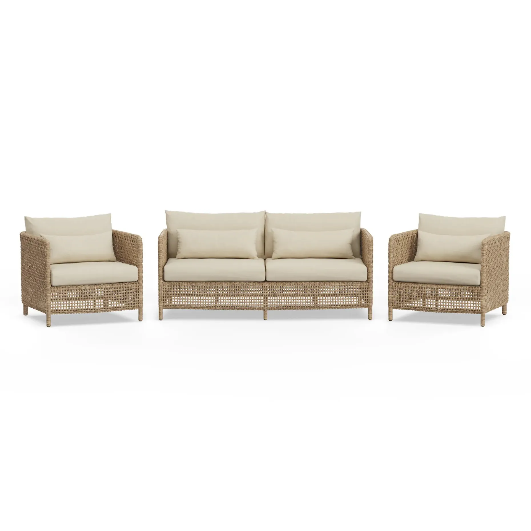 Robbi 67.25" Outdoor Loveseat Set - Dravite Ivory