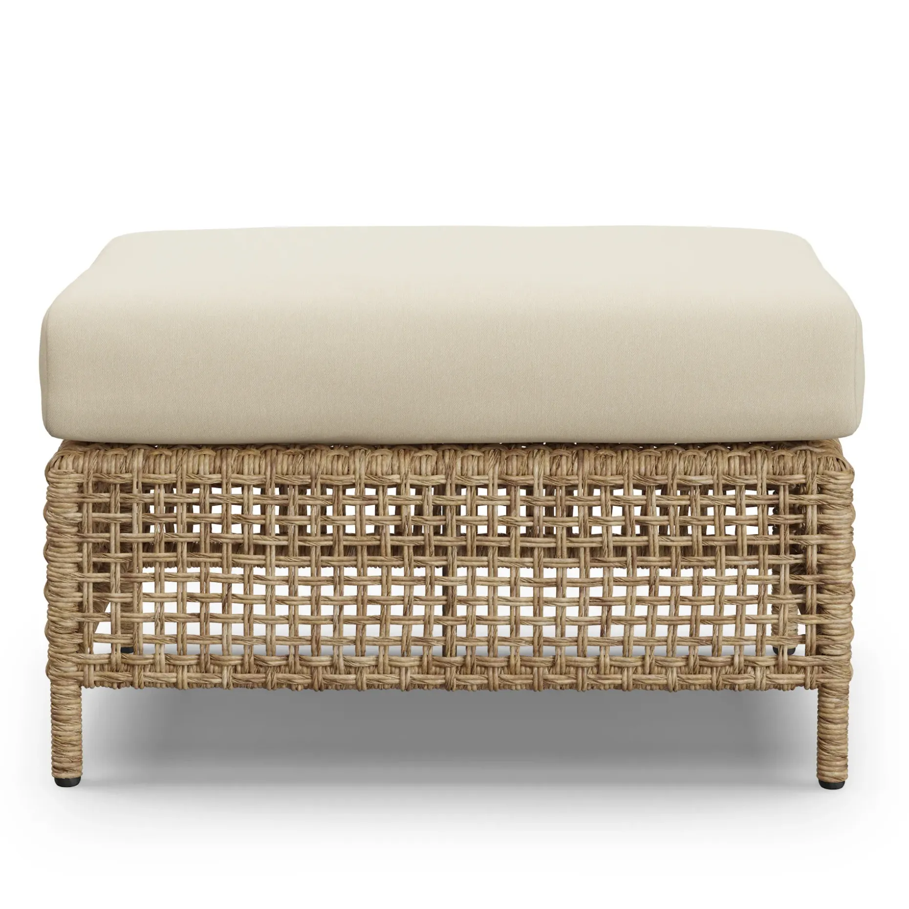 Robbi 29" Outdoor Ottoman - Dravite Ivory