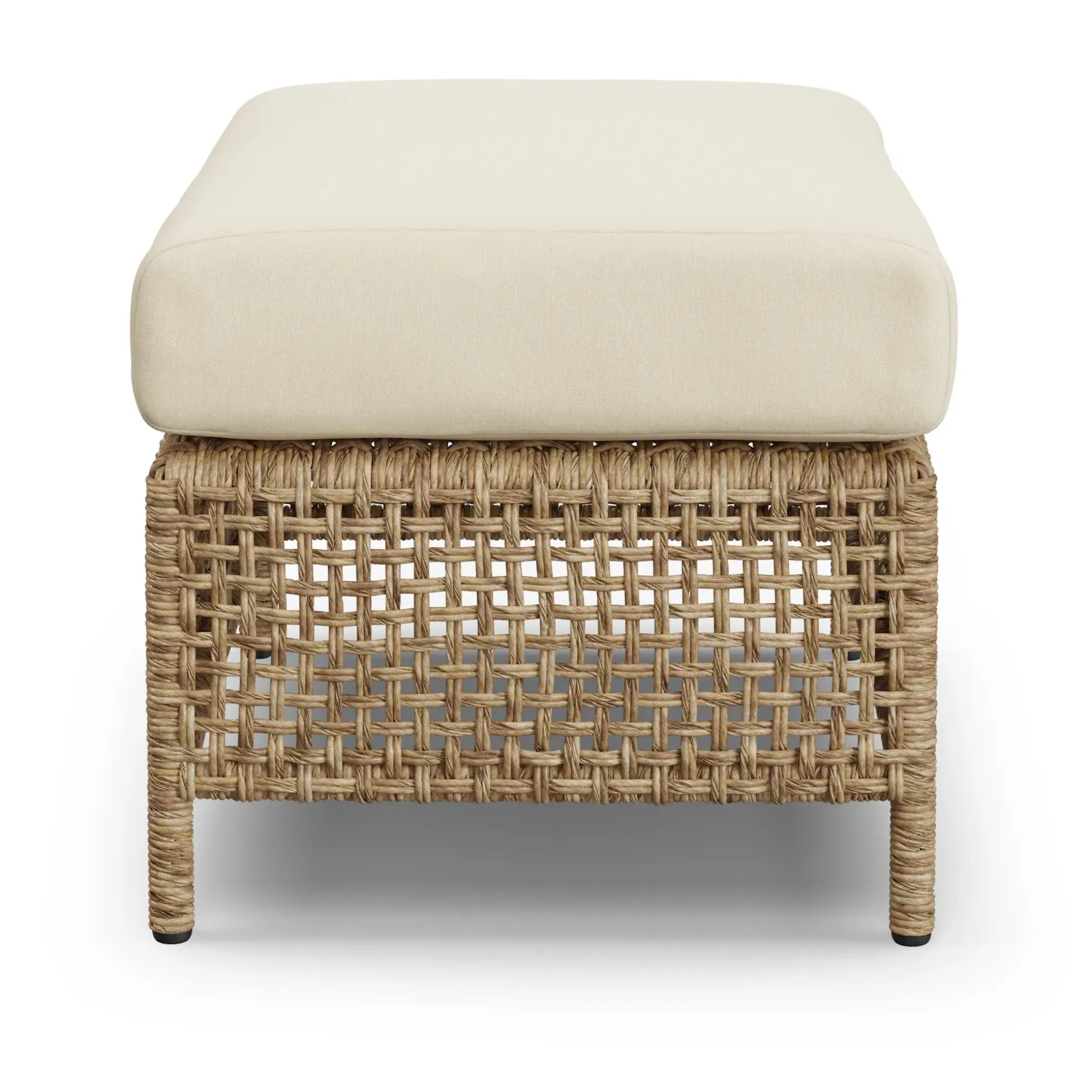 Robbi 29" Outdoor Ottoman - Dravite Ivory