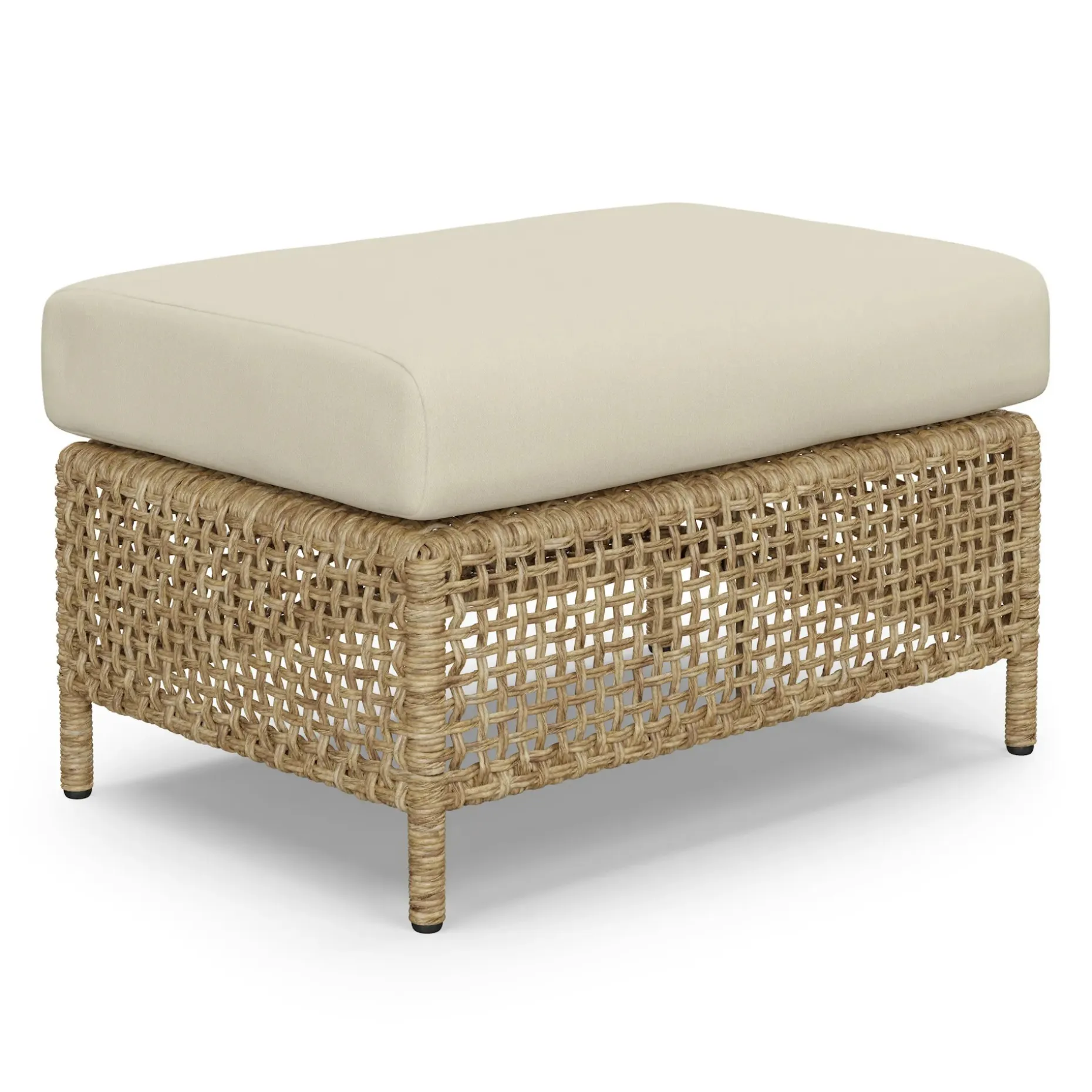 Robbi 29" Outdoor Ottoman - Dravite Ivory