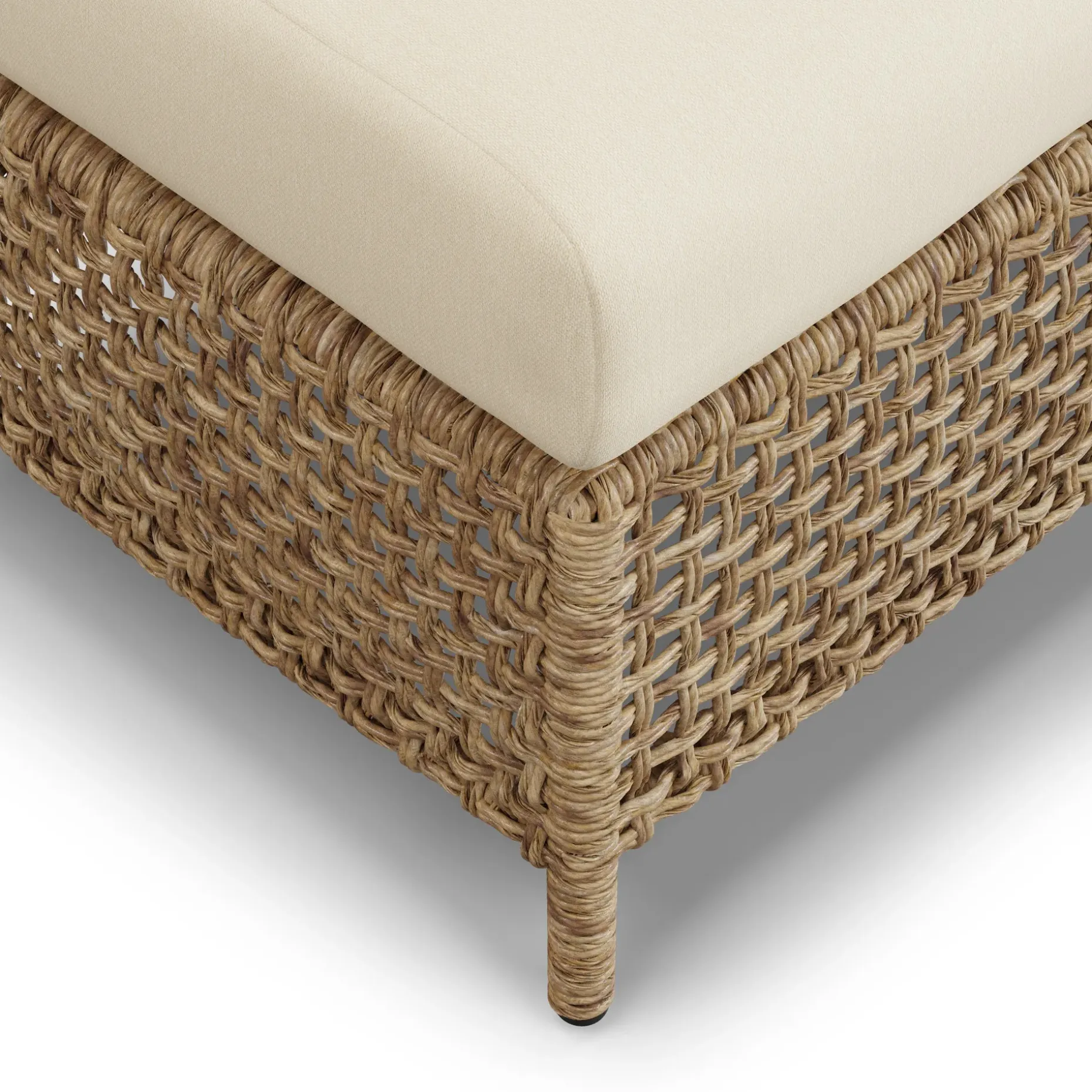 Robbi 29" Outdoor Ottoman - Dravite Ivory