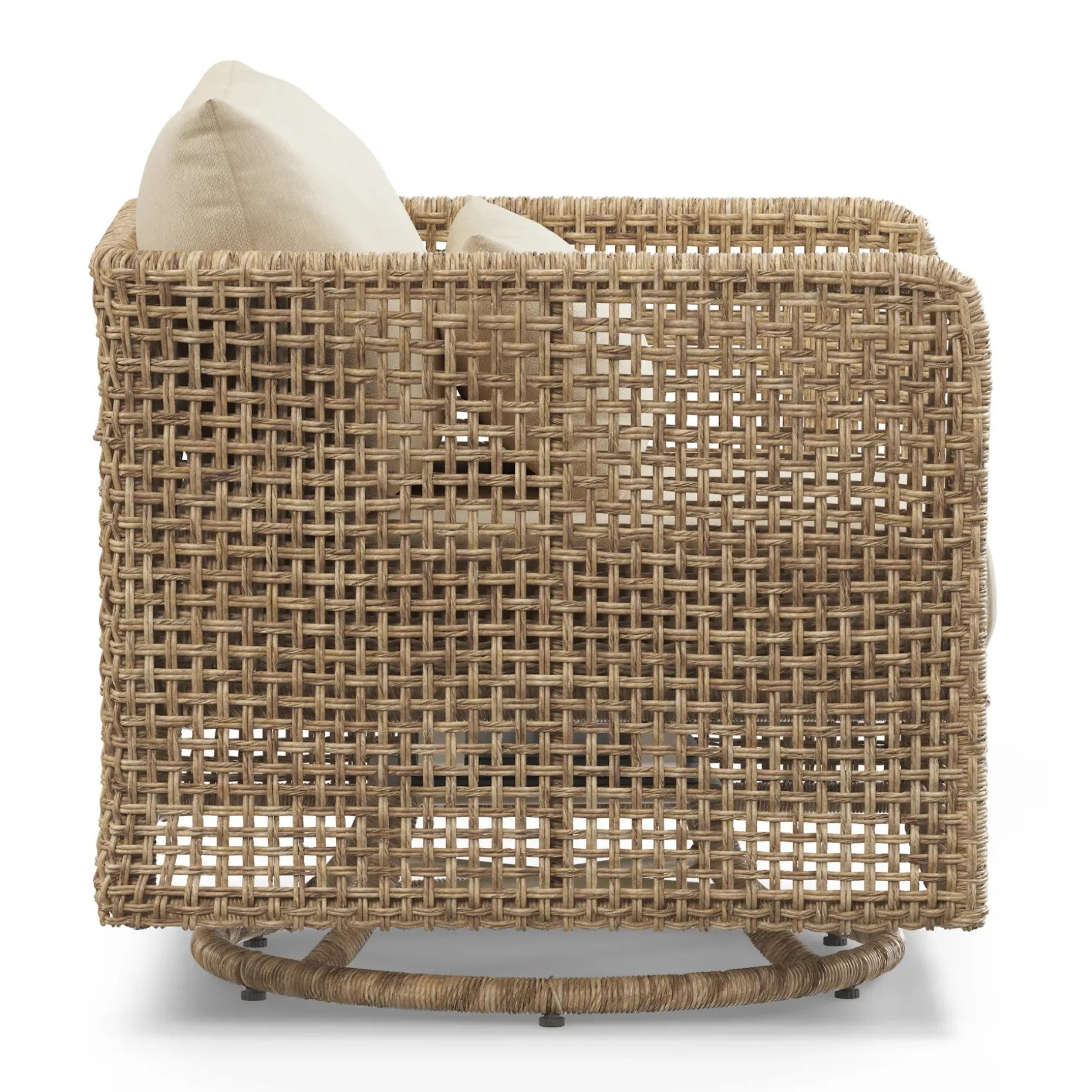 Robbi 32.5" Outdoor Swivel Chair - Dravite Ivory