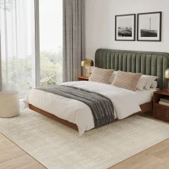 Rolph King Velvet Headboard - Plush Pacific Green