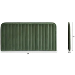 Rolph King Velvet Headboard - Plush Pacific Green
