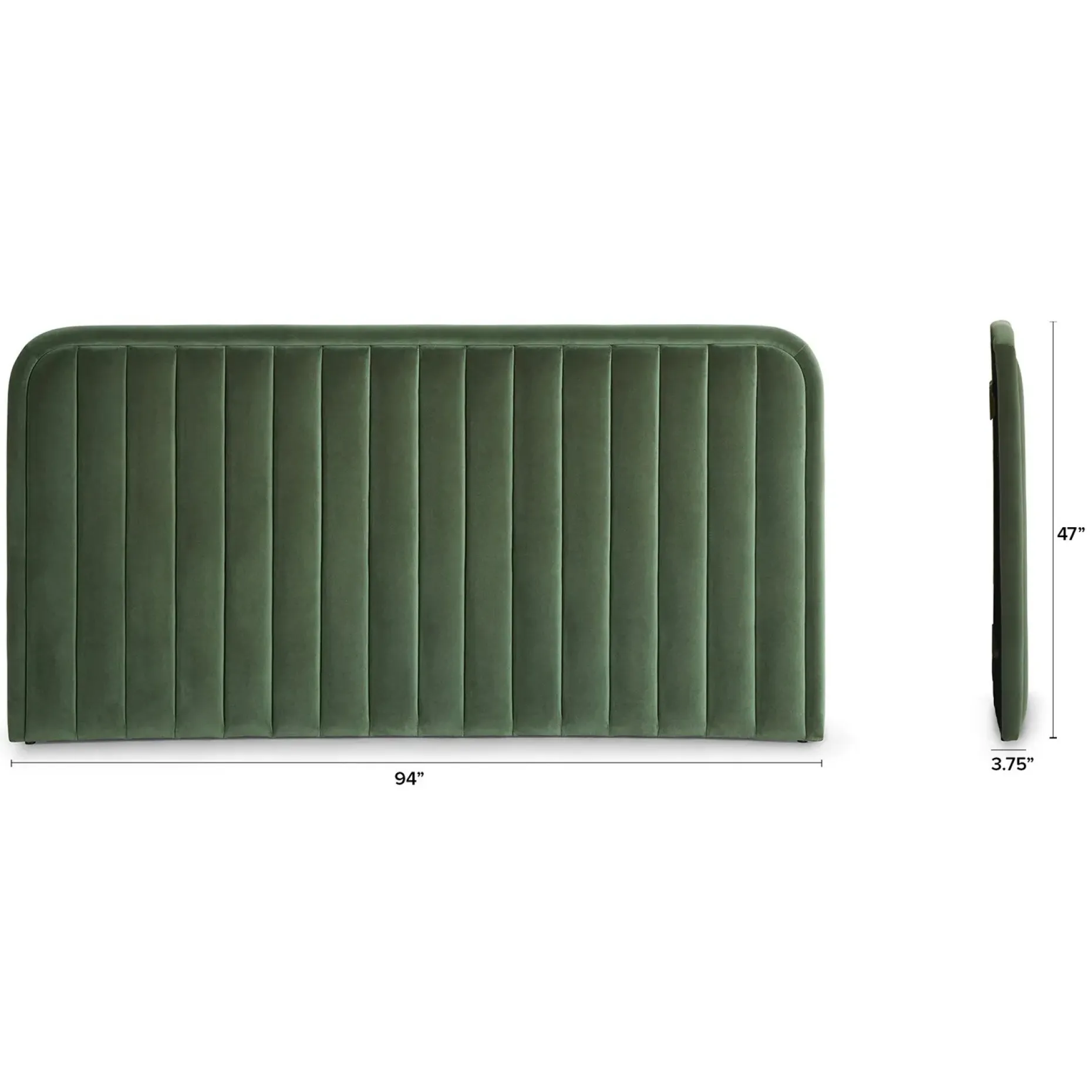 Rolph King Velvet Headboard - Plush Pacific Green