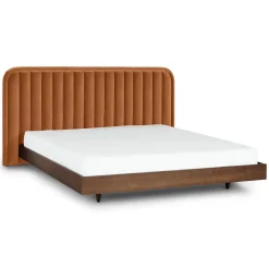 Rolph King Velvet Headboard - Plush Pacific Rust