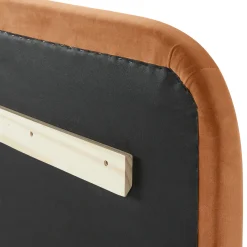 Rolph King Velvet Headboard - Plush Pacific Rust
