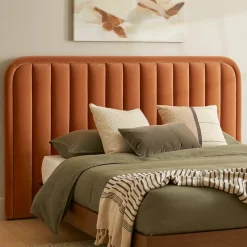 Rolph Queen Velvet Headboard - Plush Pacific Green
