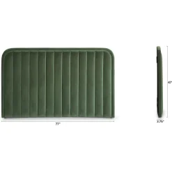 Rolph Queen Velvet Headboard - Plush Pacific Green