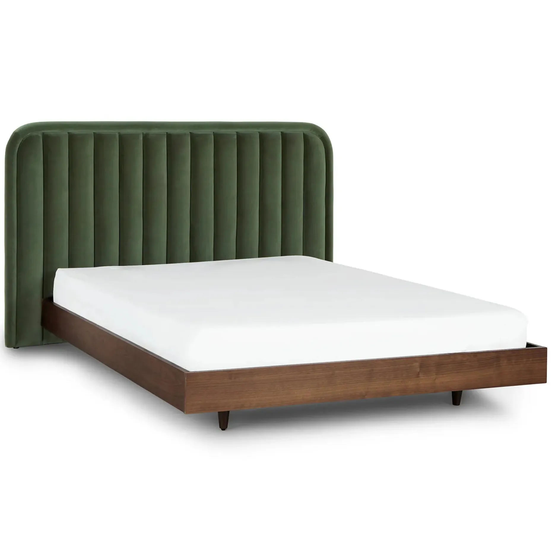 Rolph Queen Velvet Headboard - Plush Pacific Green