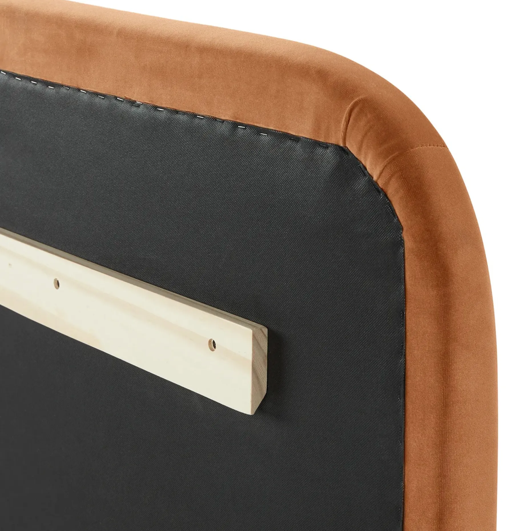 Rolph Queen Velvet Headboard - Plush Pacific Rust