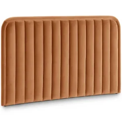 Rolph Queen Velvet Headboard - Plush Pacific Rust