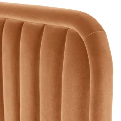 Rolph Queen Velvet Headboard - Plush Pacific Rust
