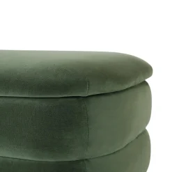 Rolph 55.5" Velvet Storage Bench - Plush Pacific Green