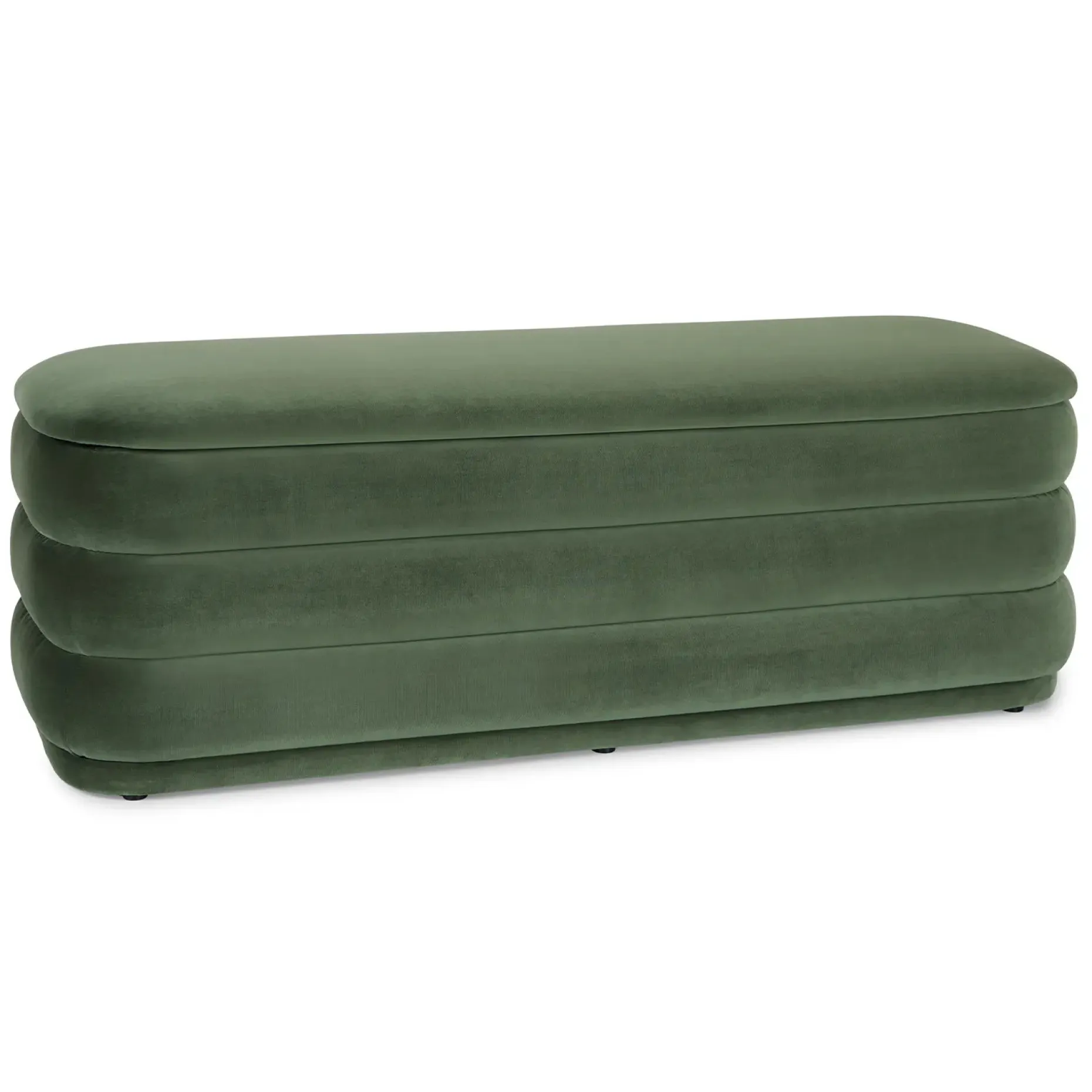 Rolph 55.5" Velvet Storage Bench - Plush Pacific Green