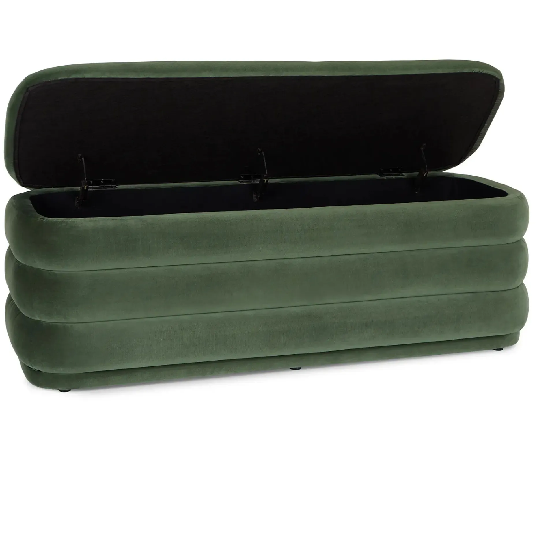 Rolph 55.5" Velvet Storage Bench - Plush Pacific Green