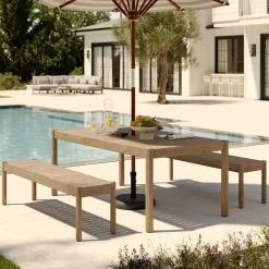 Rosa 65" Outdoor Bench - Light Eucalyptus