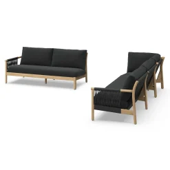 Rosa 110" Outdoor Corner Sectional - Dravite Black