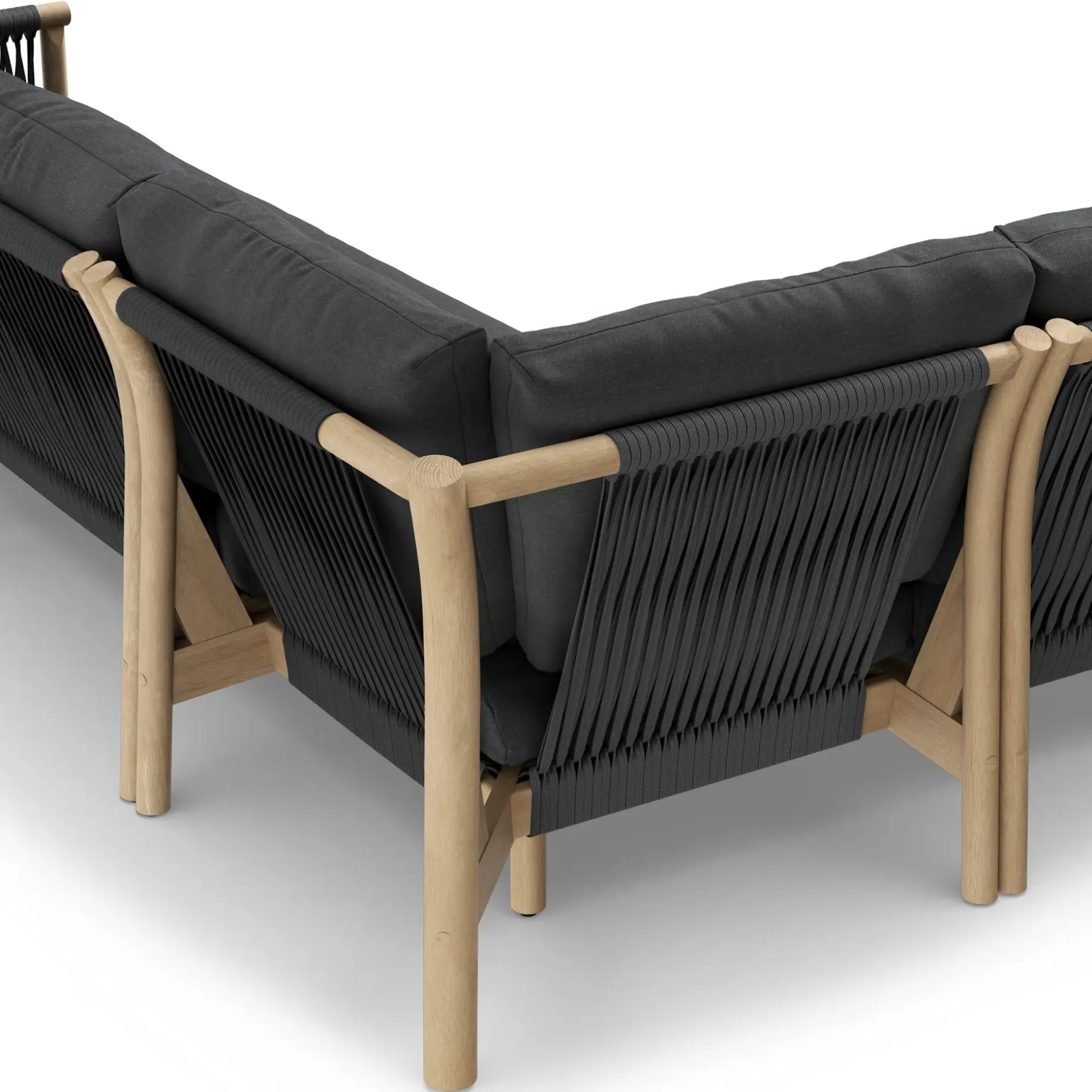 Rosa 110" Outdoor Corner Sectional - Dravite Black