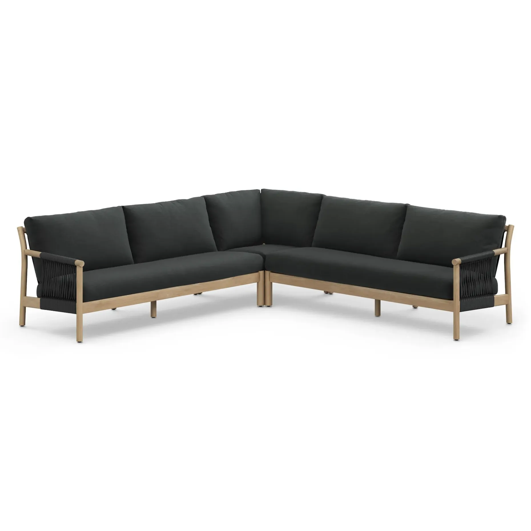 Rosa 110" Outdoor Corner Sectional - Dravite Black