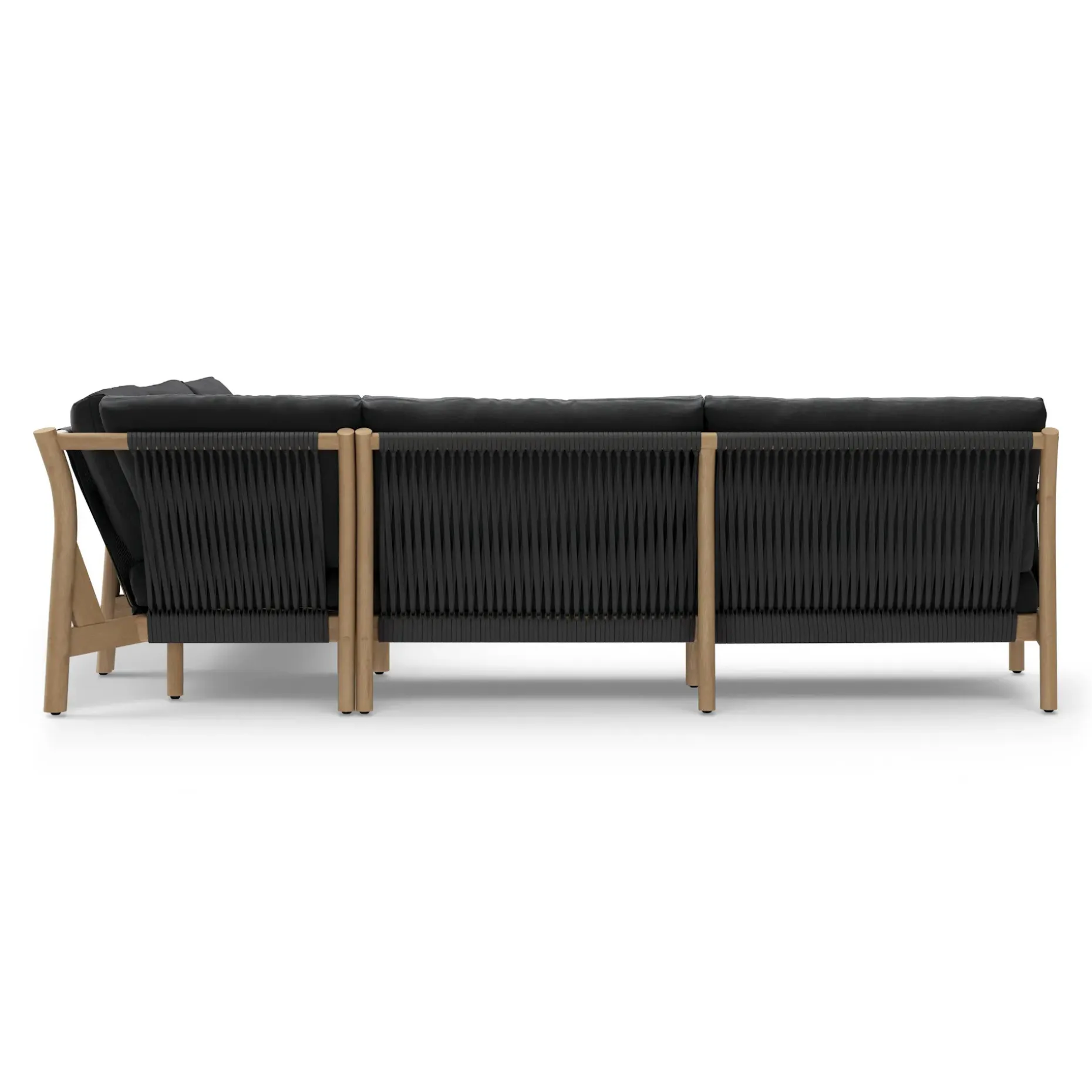 Rosa 110" Outdoor Corner Sectional - Dravite Black