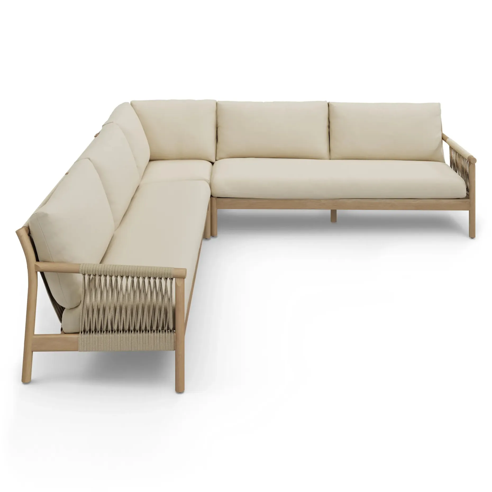 Rosa 110" Outdoor Corner Sectional - Dravite Ivory