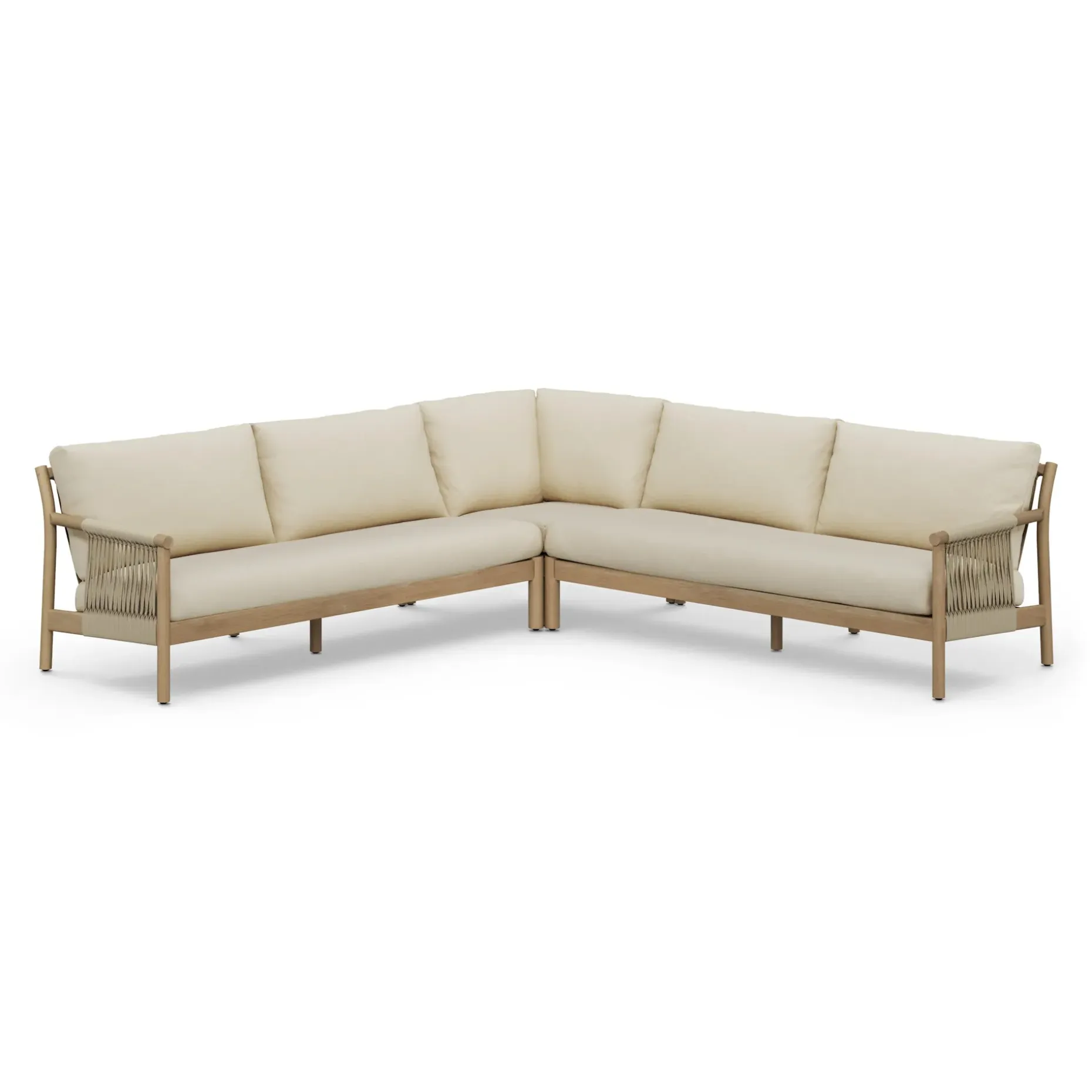 Rosa 110" Outdoor Corner Sectional - Dravite Ivory