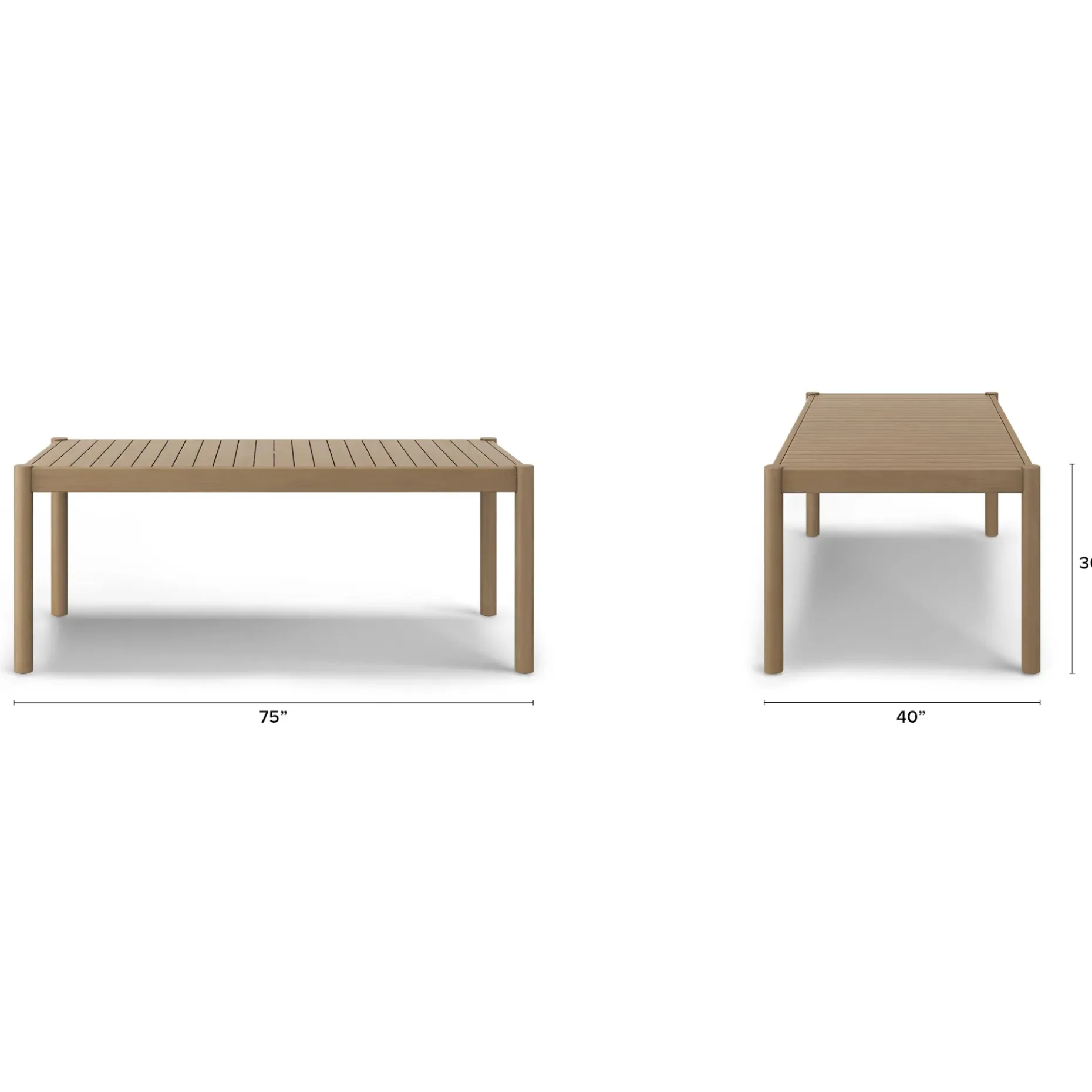 Rosa 75" Outdoor Dining Table - Light Eucalyptus