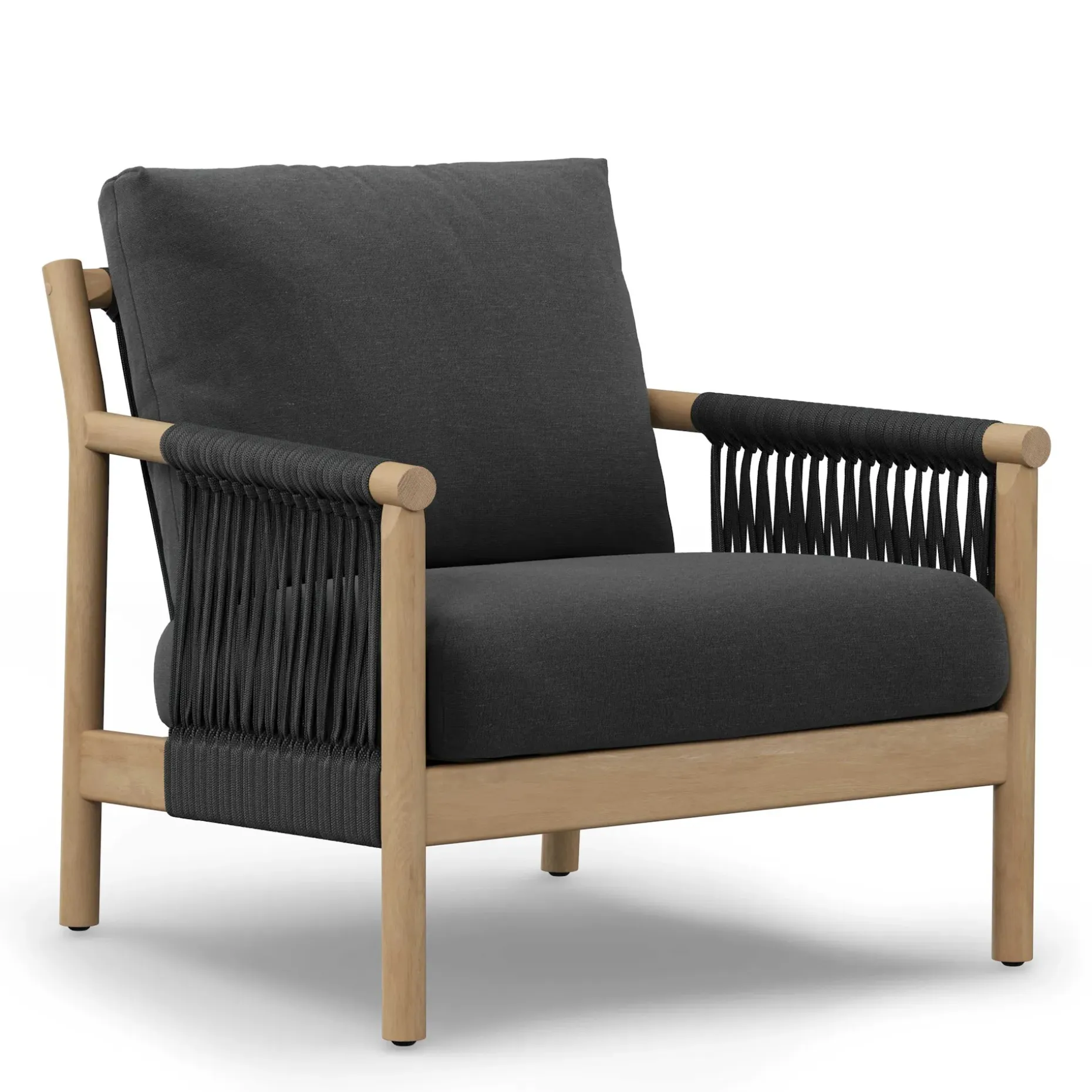 Rosa 34.5" Outdoor Lounge Chair - Dravite Black