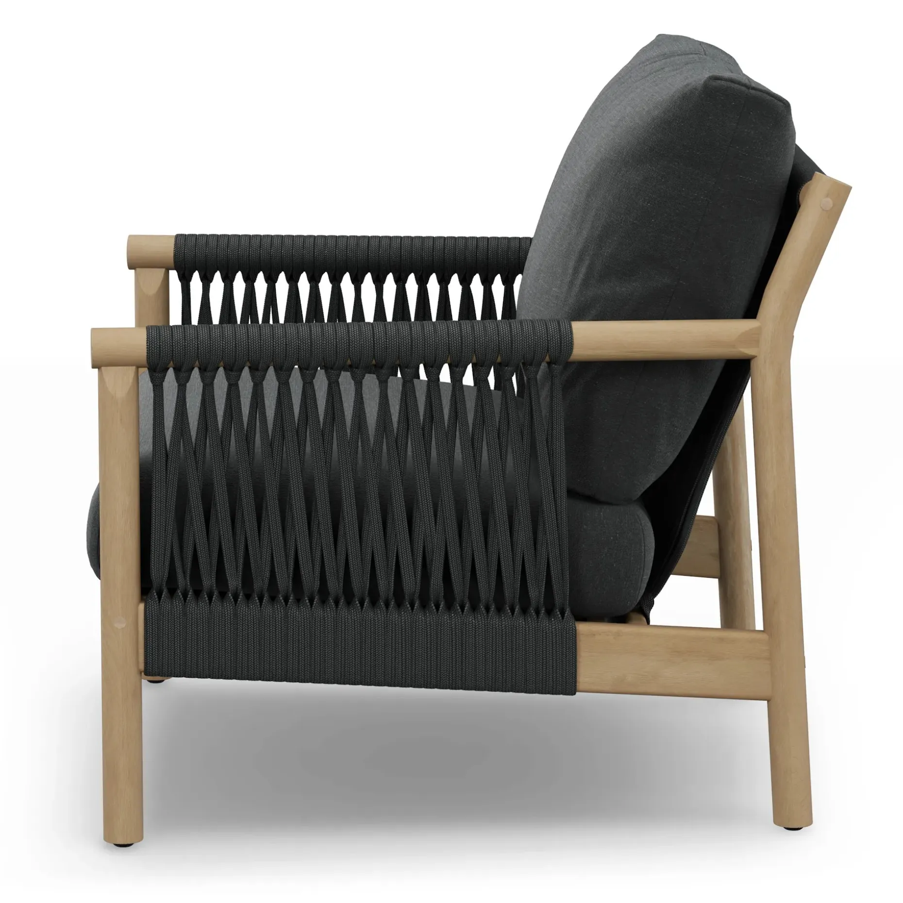 Rosa 34.5" Outdoor Lounge Chair - Dravite Black
