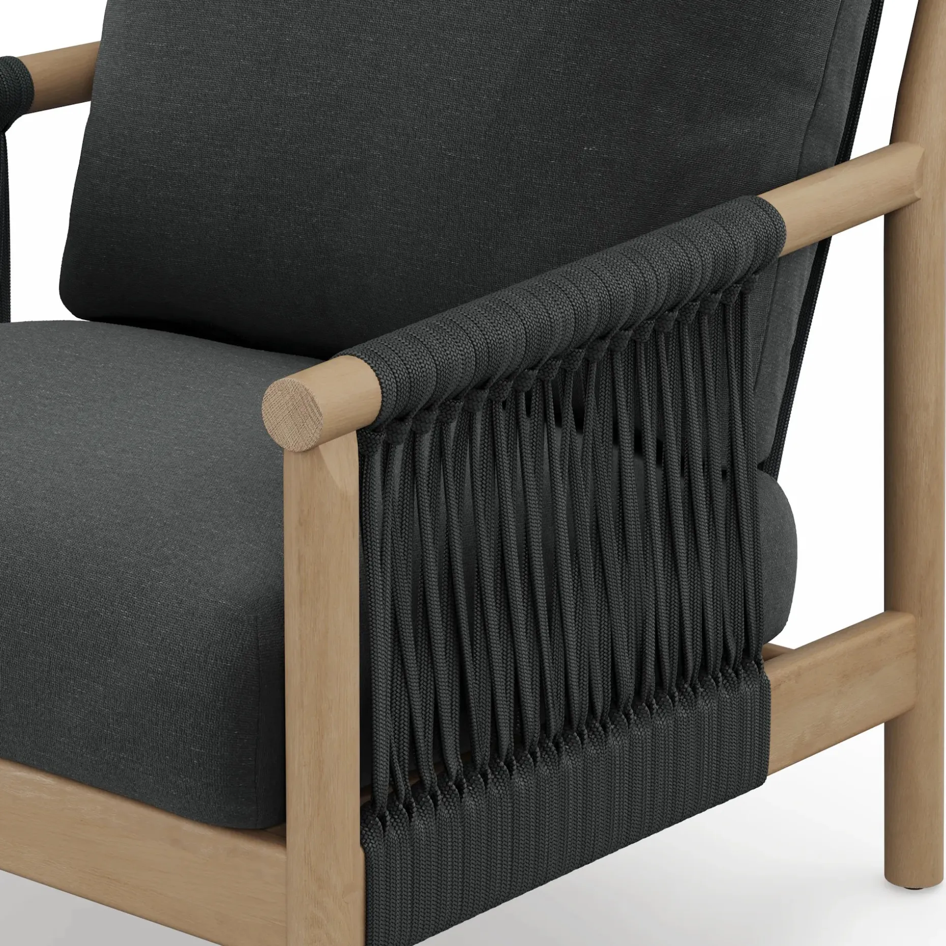 Rosa 34.5" Outdoor Lounge Chair - Dravite Black
