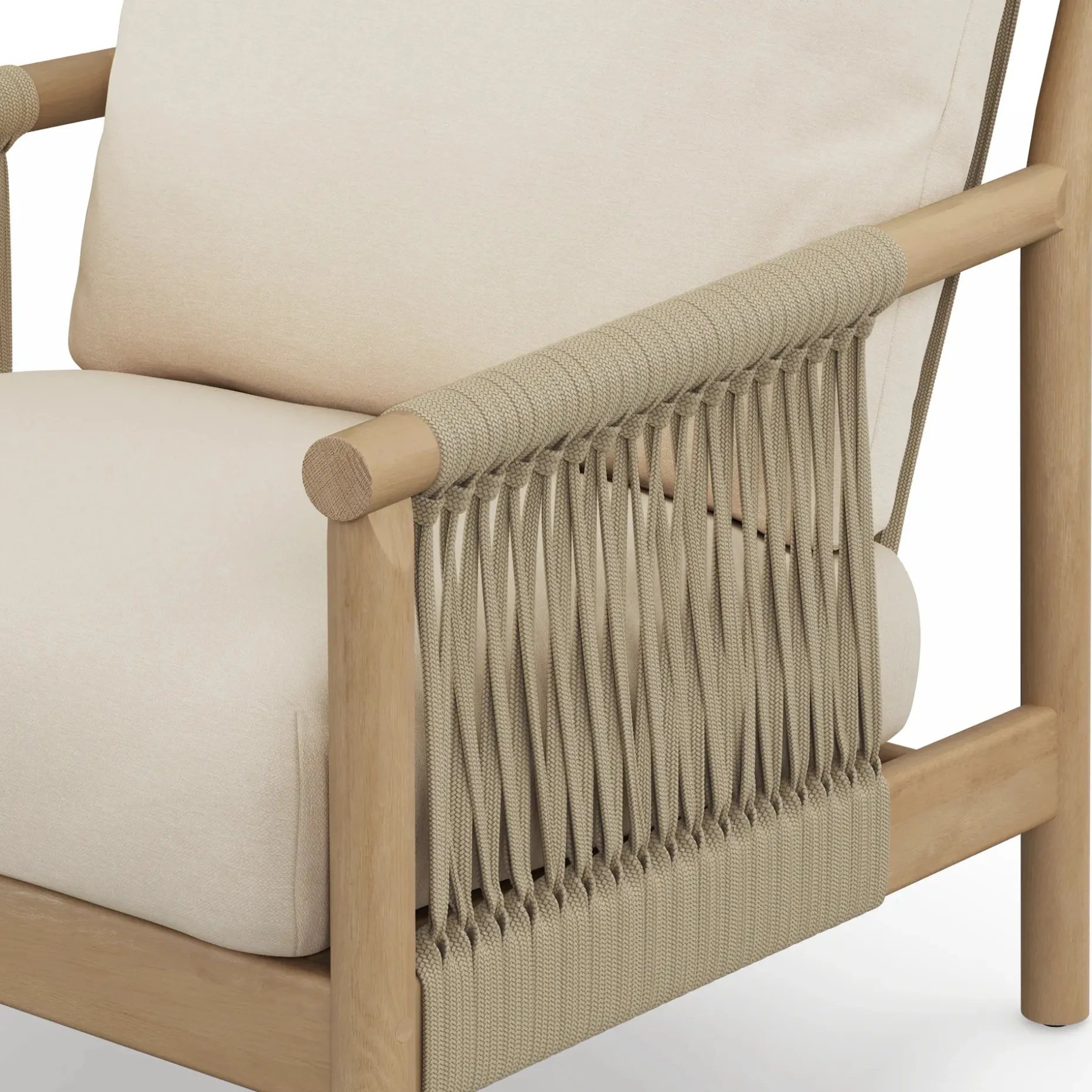 Rosa 34.5" Outdoor Lounge Chair - Dravite Ivory