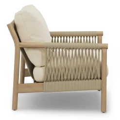 Rosa 34.5" Outdoor Lounge Chair Set - Dravite Ivory