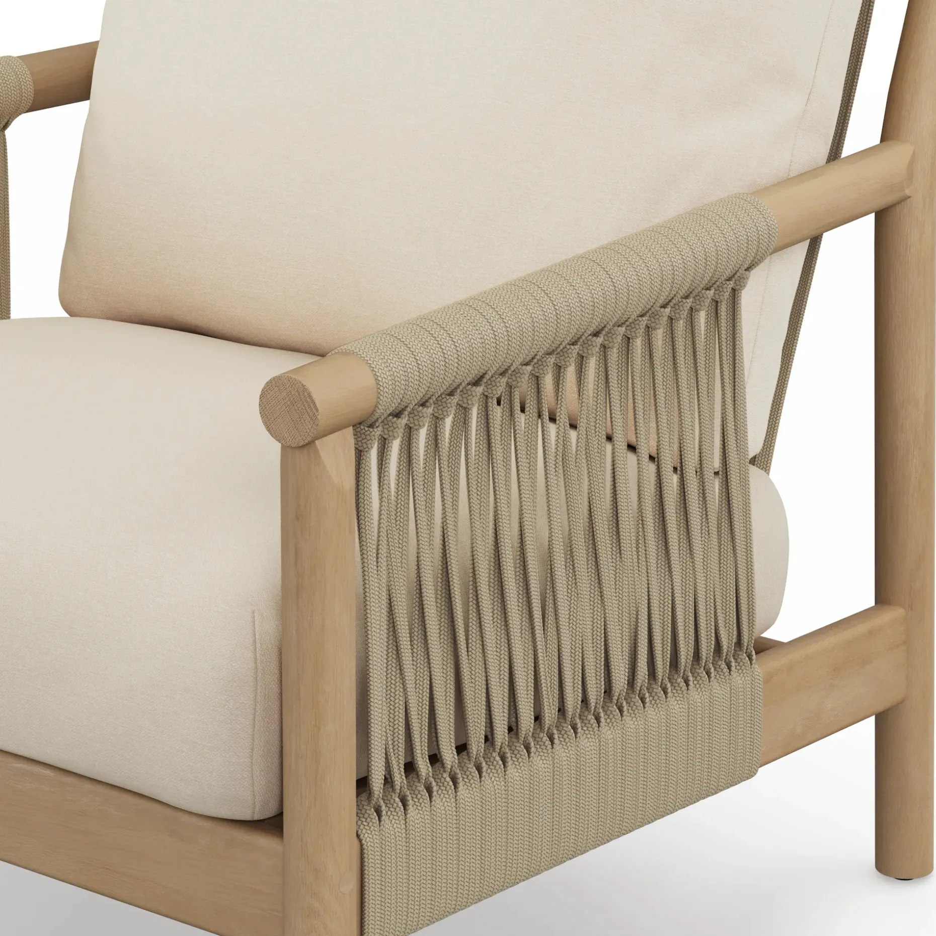 Rosa 34.5" Outdoor Lounge Chair Set - Dravite Ivory
