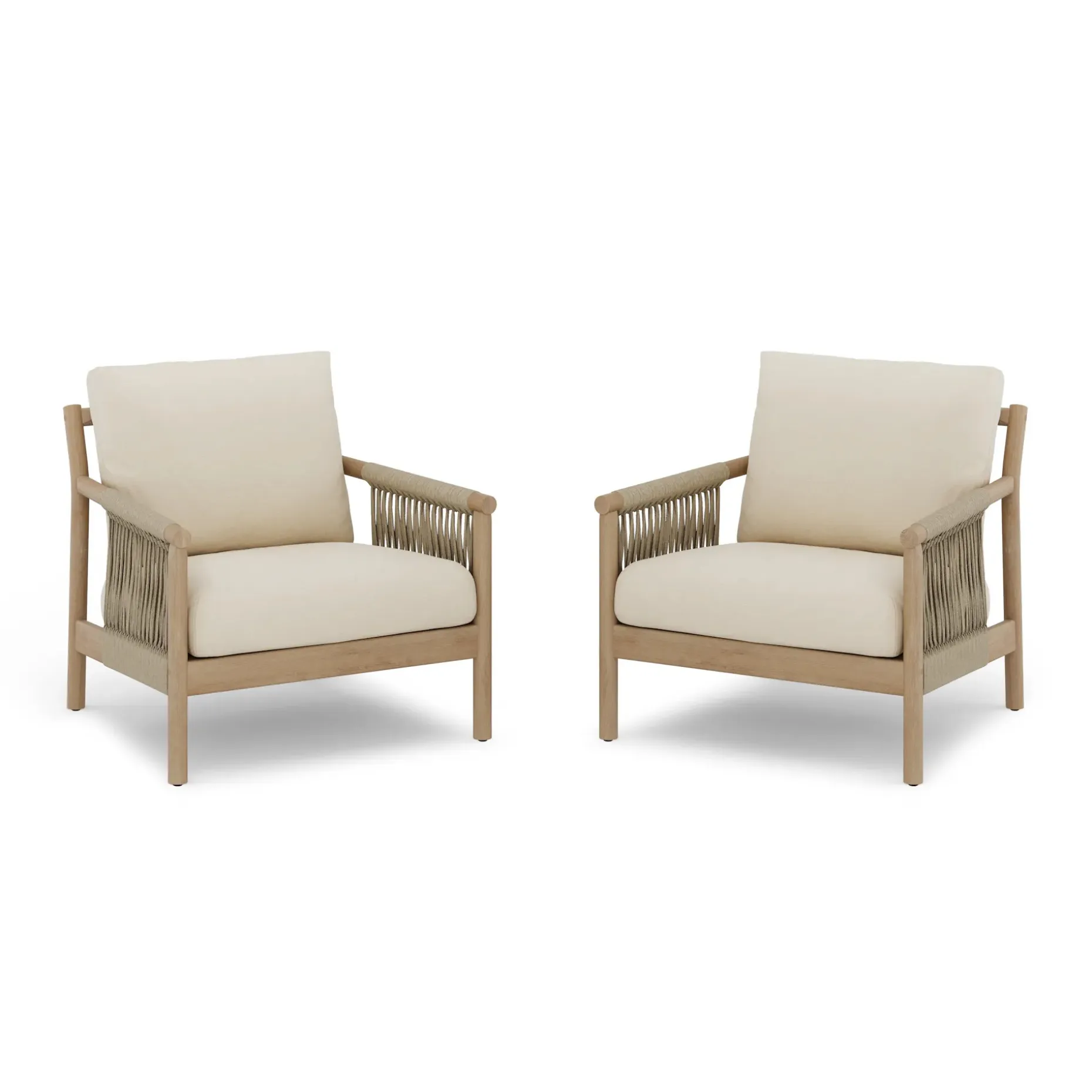 Rosa 34.5" Outdoor Lounge Chair Set - Dravite Ivory