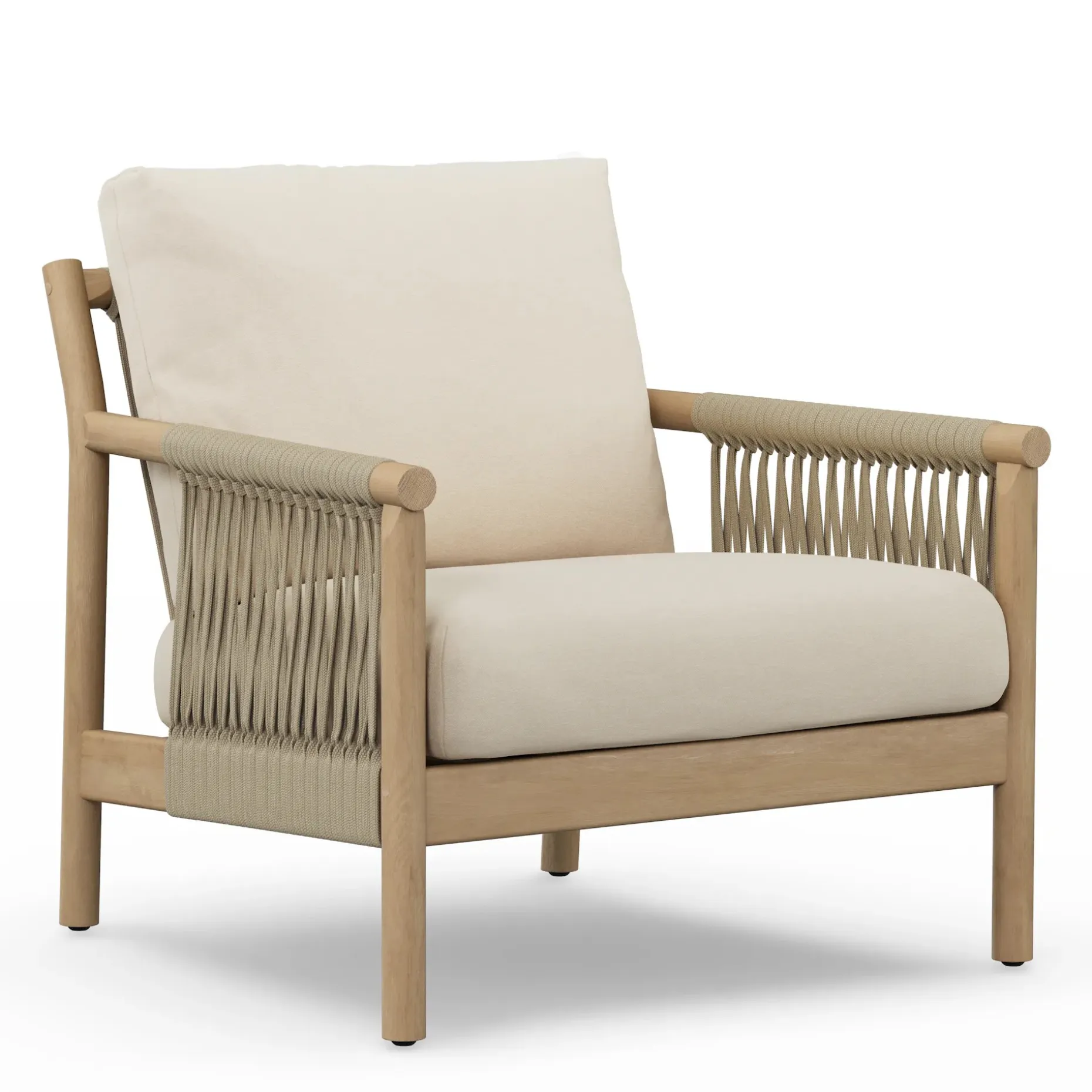 Rosa 34.5" Outdoor Lounge Chair Set - Dravite Ivory