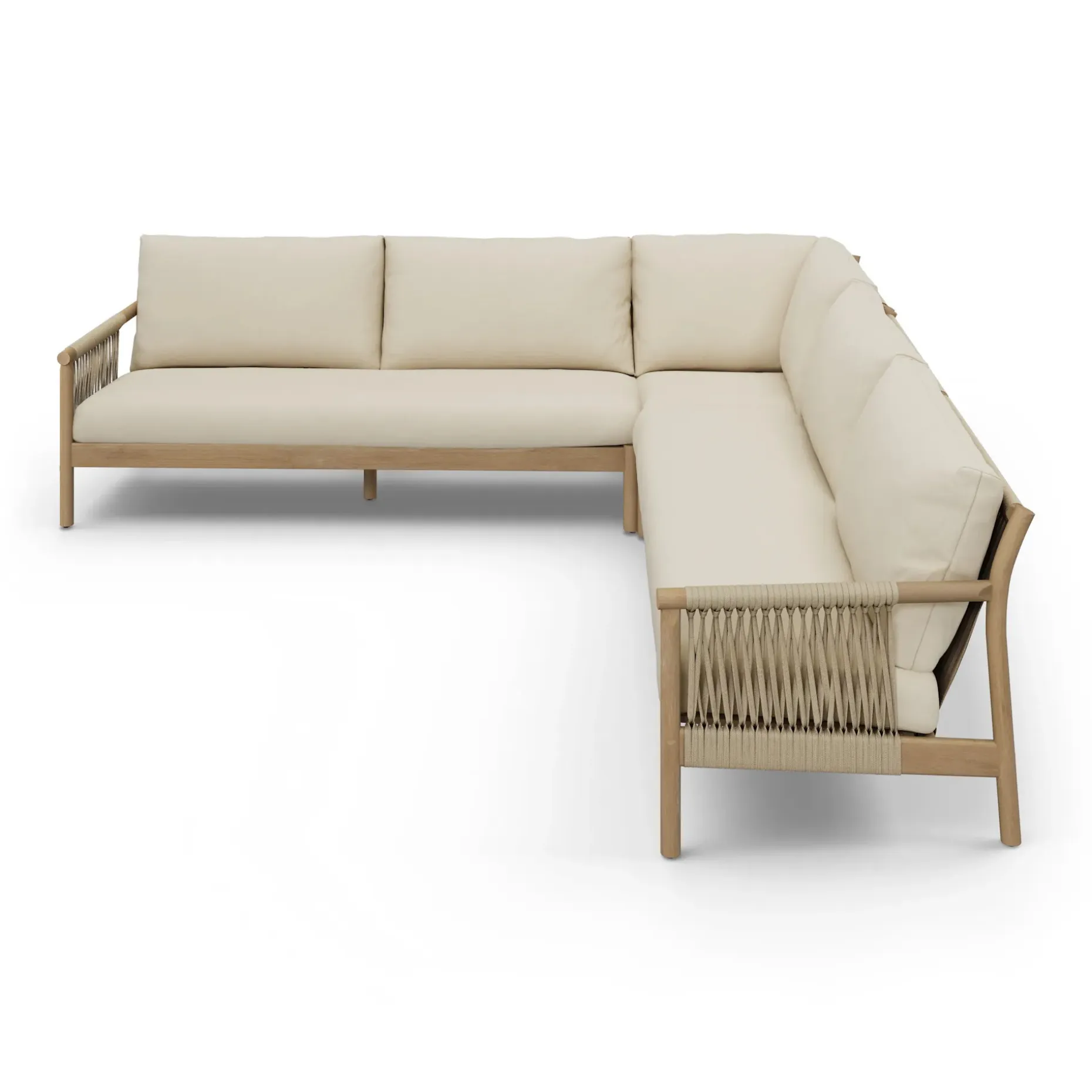 Rosa 110" Outdoor Sectional Set - Dravite Ivory