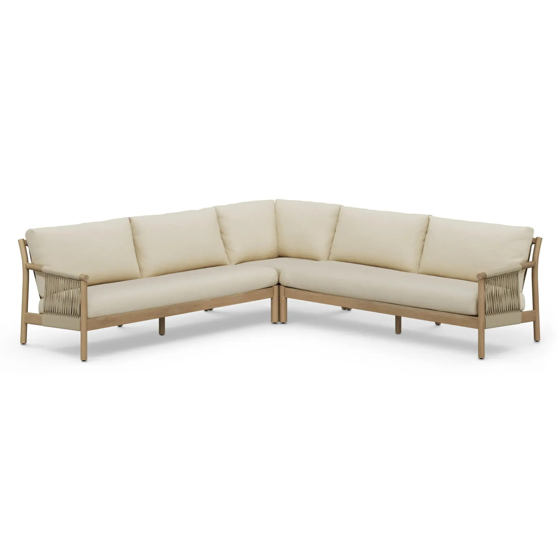 Rosa 110" Outdoor Sectional Set - Dravite Ivory