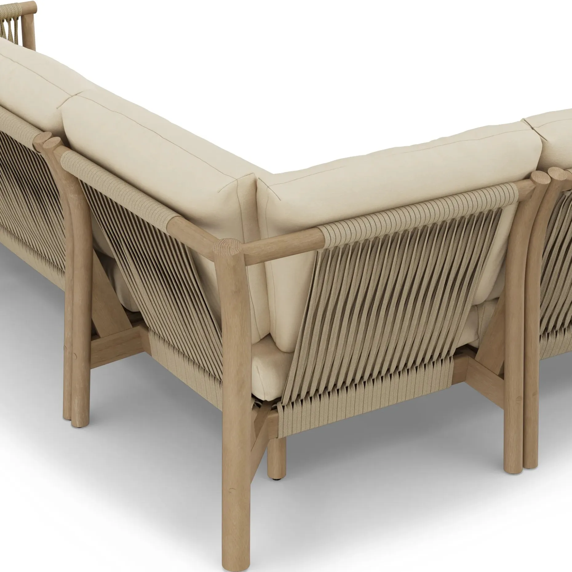 Rosa 110" Outdoor Sectional Set - Dravite Ivory