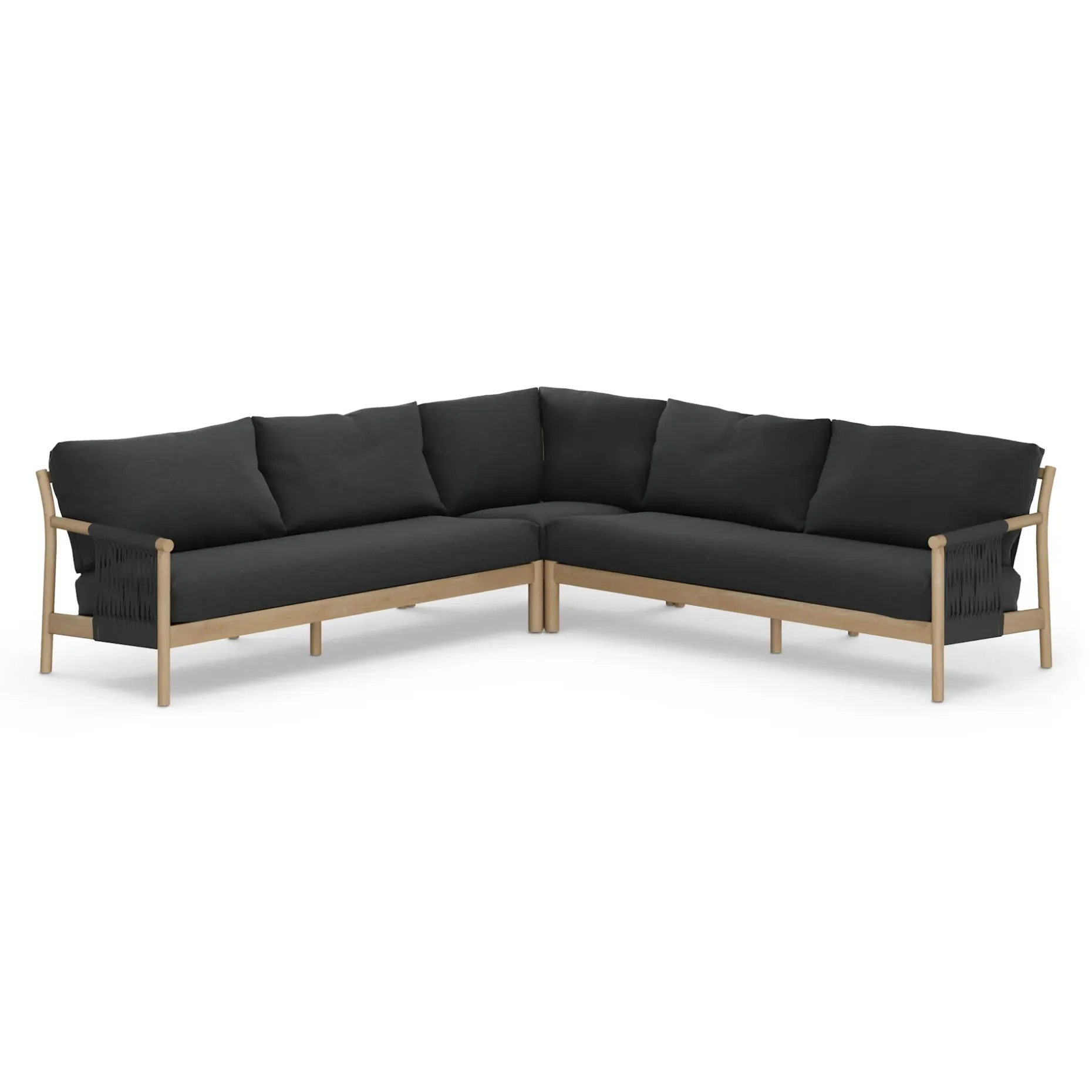 Rosa 110" Outdoor Sectional Set - Dravite Black
