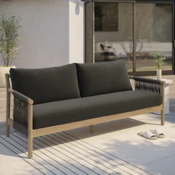 Rosa 80" Outdoor Sofa - Dravite Black