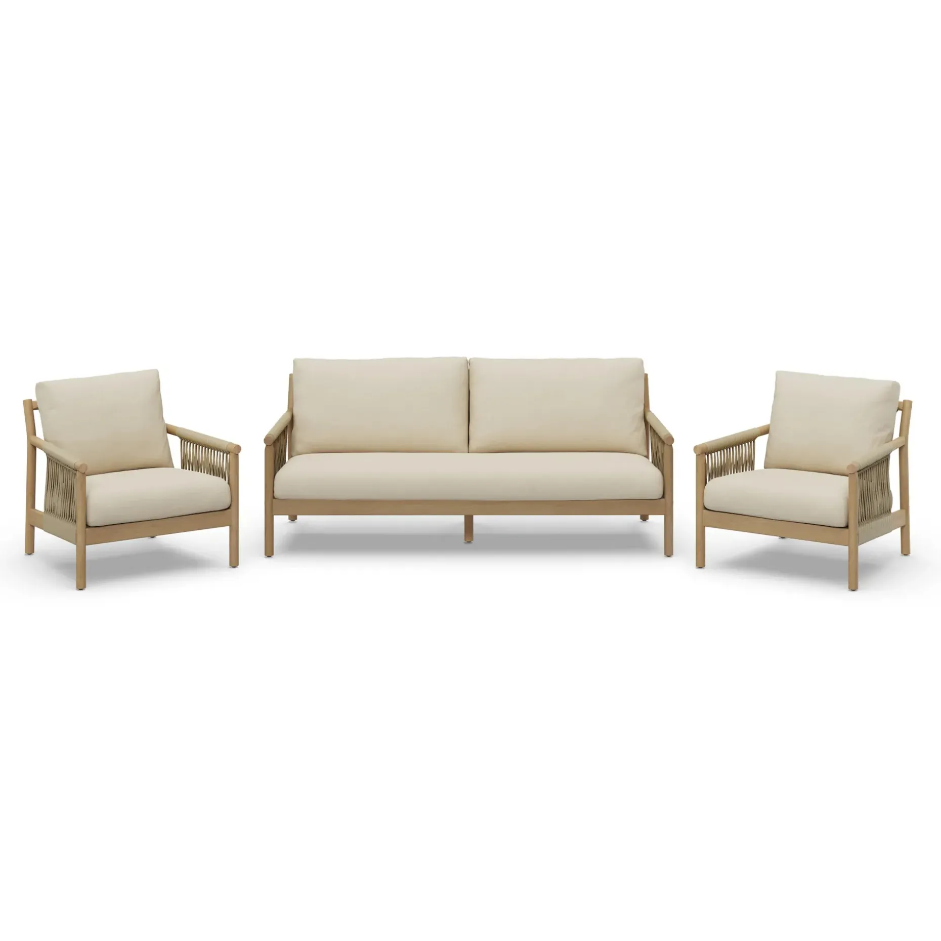 Rosa 80" Outdoor Sofa Lounge Set - Dravite Ivory