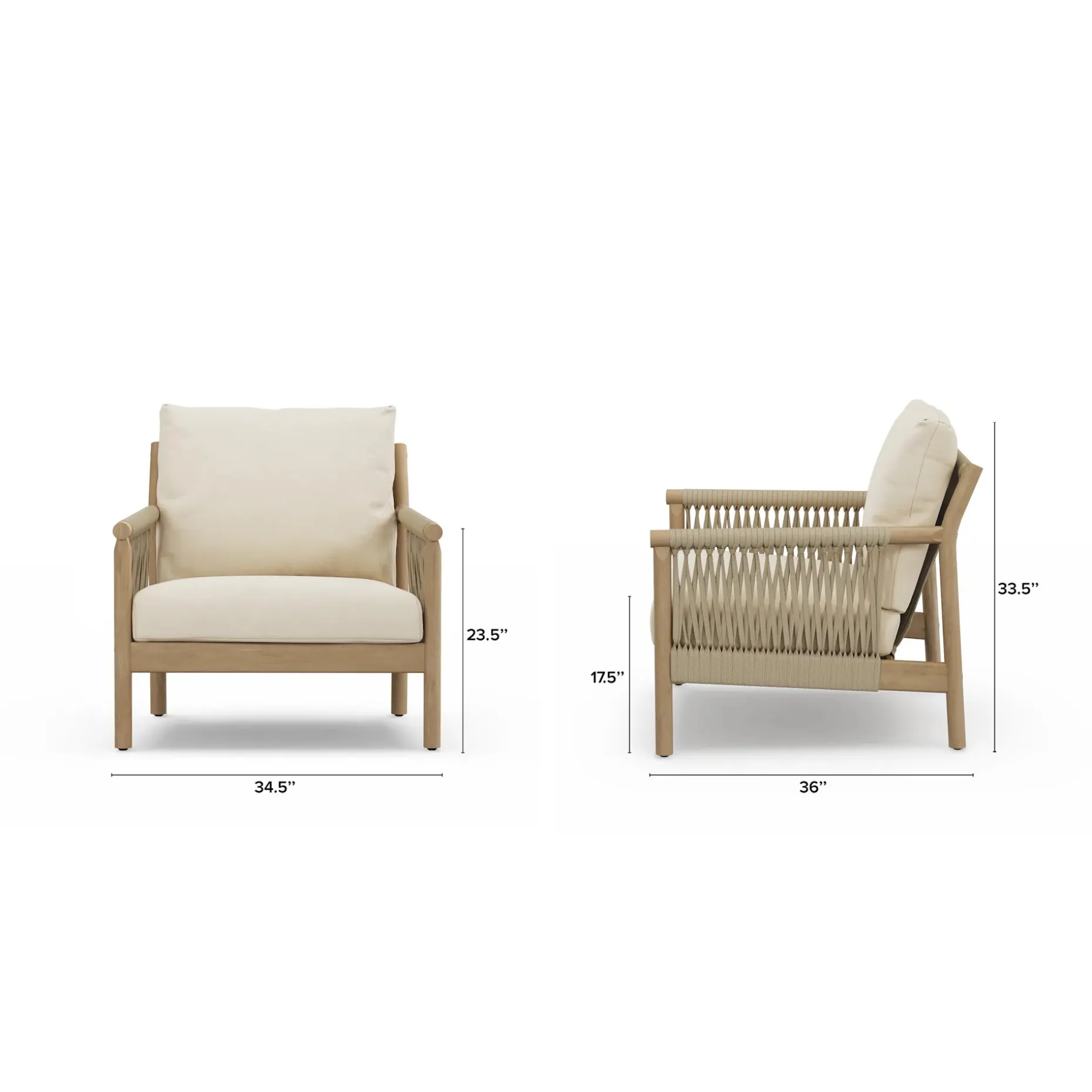 Rosa 80" Outdoor Sofa Lounge Set - Dravite Ivory
