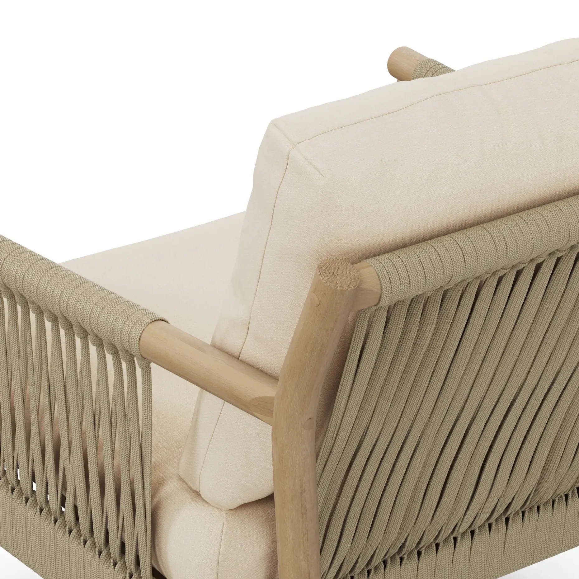 Rosa 80" Outdoor Sofa Lounge Set - Dravite Ivory