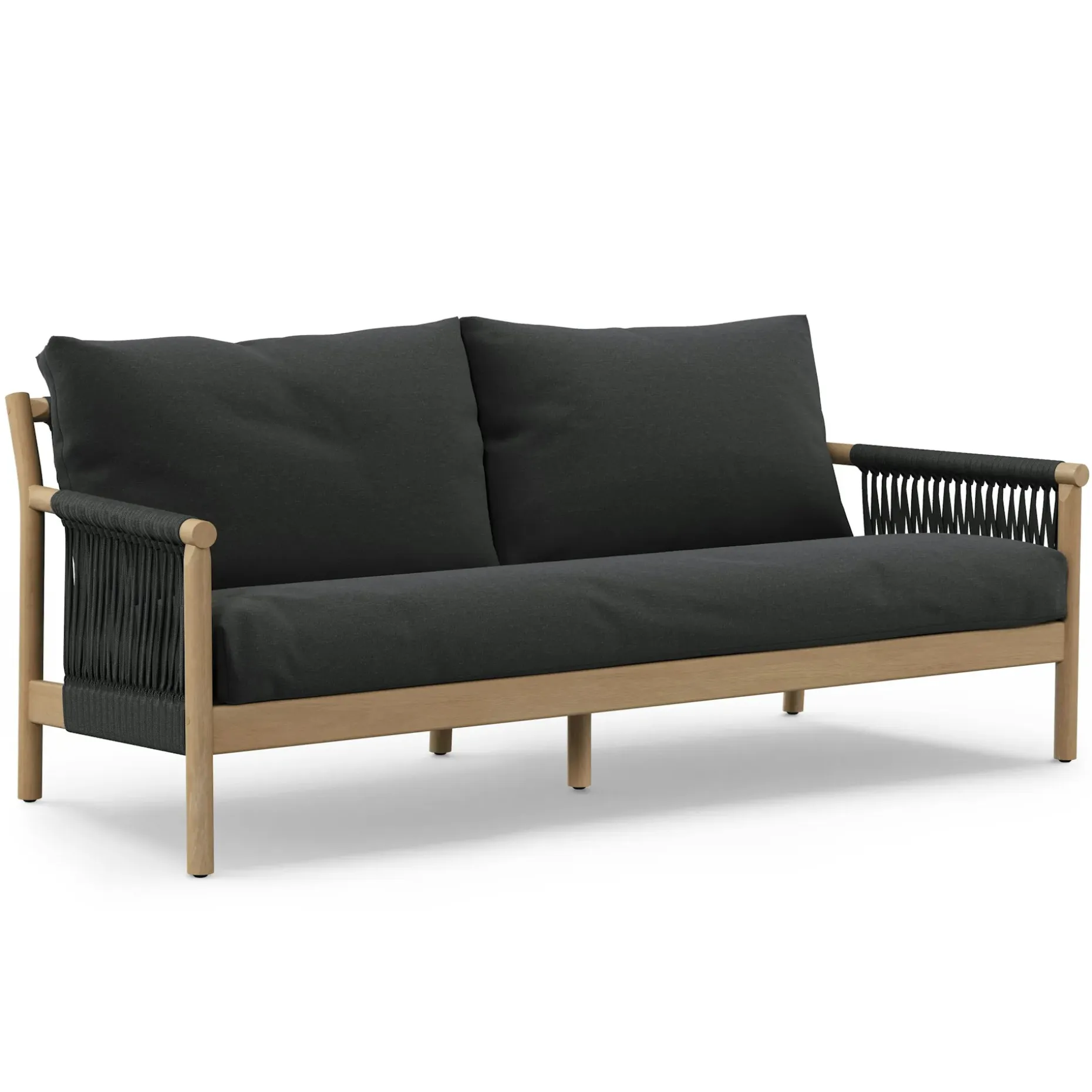 Rosa 80" Outdoor Sofa Lounge Set - Dravite Black