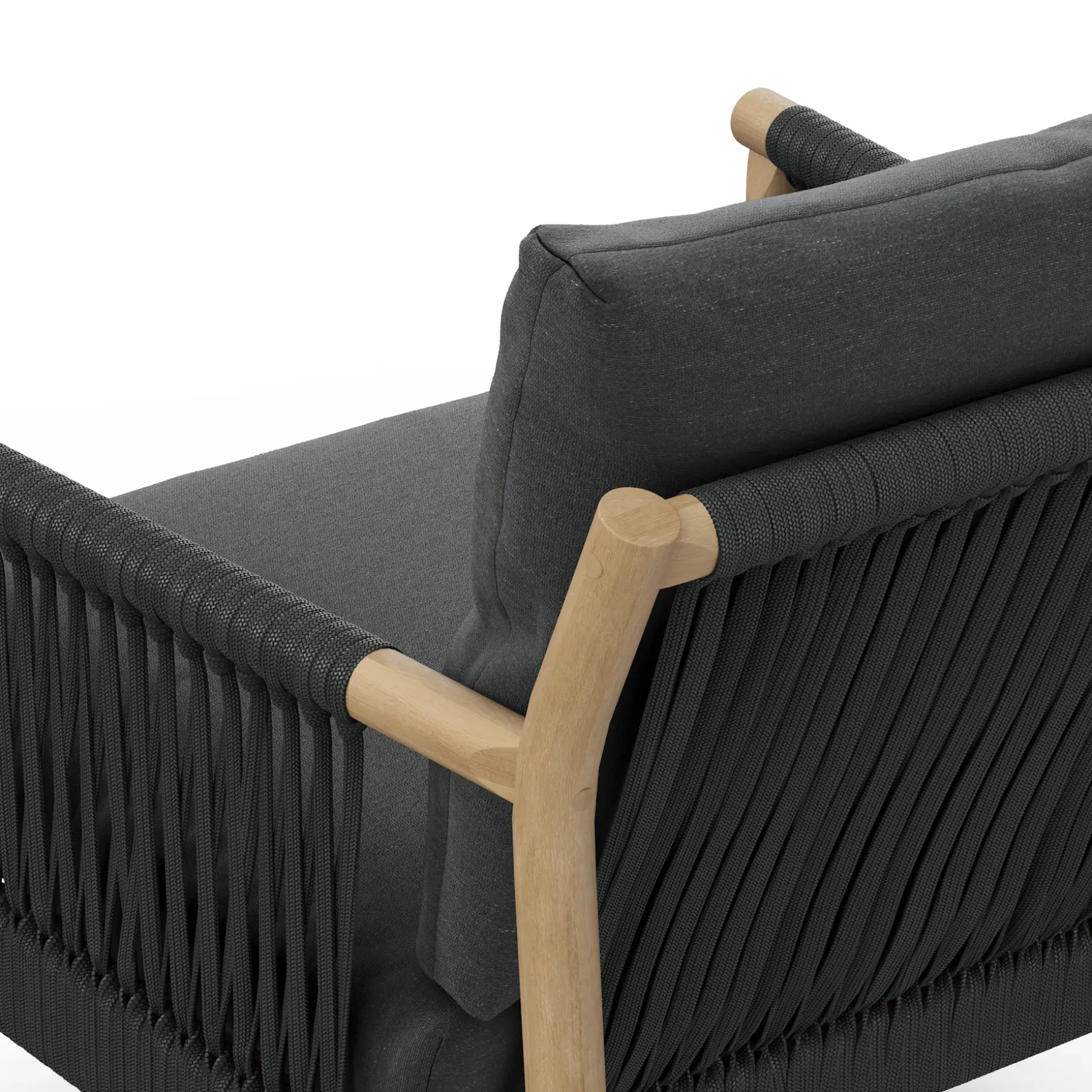 Rosa 80" Outdoor Sofa Lounge Set - Dravite Black