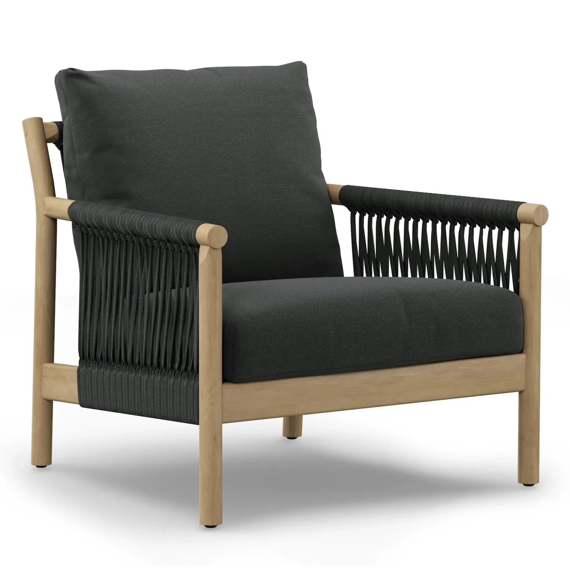 Rosa 80" Outdoor Sofa Lounge Set - Dravite Black