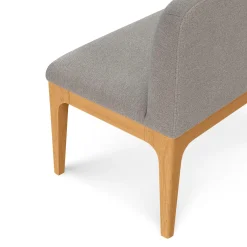 Rosin 34" Armless Banquette - Natural Oak and Hestia Gray